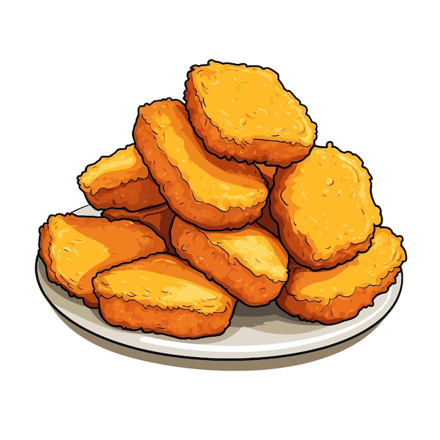 Vector nuggets de pollo vector clipart fondo blanco