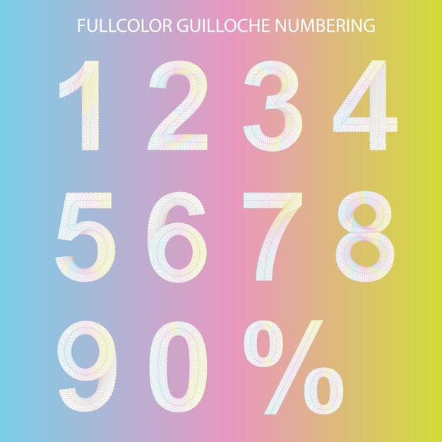 Numeración de guilloches en color