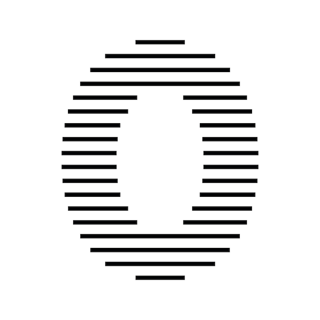Número 0 Icono del logotipo Líneas geométricas horizontales con rayas