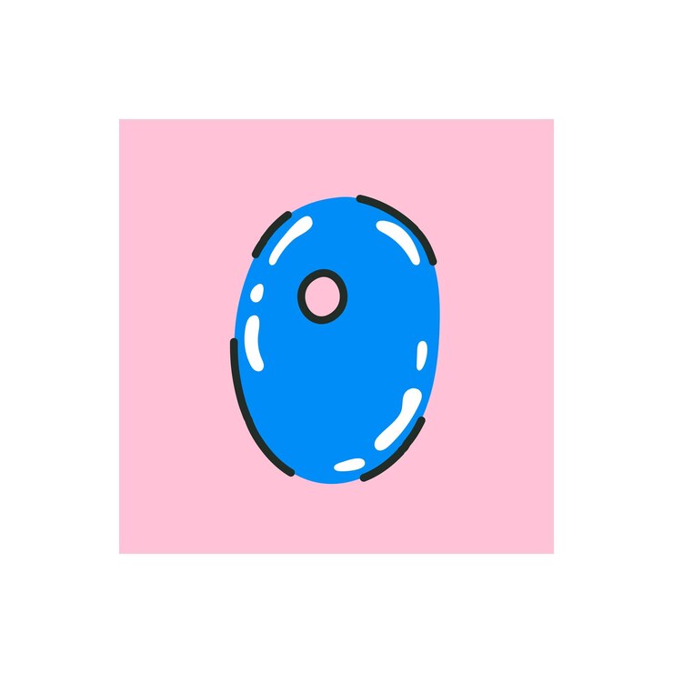 Vector número 0 signo de número color azul número en forma de globo azul número inflable cero