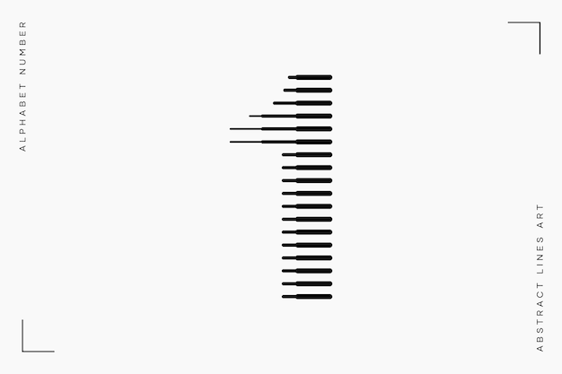 Número uno 1 líneas de logotipo abstracto ilustración de vector de arte moderno