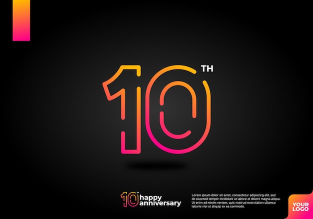 Número 10 logo icono diseño 10 cumpleaños logo número aniversario 10