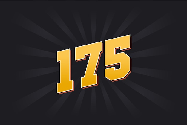 Número 175 fuente vectorial alfabeto número 175 amarillo con fondo negro