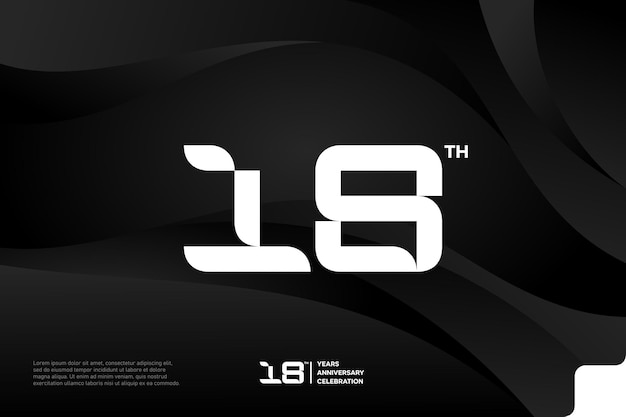Número 18 logo icono diseño 18 cumpleaños logo número aniversario 18