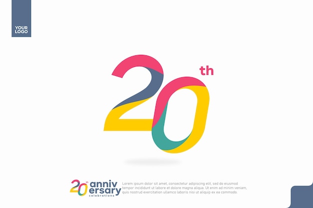 Número 20 logo icono diseño 20 cumpleaños logo número aniversario 20