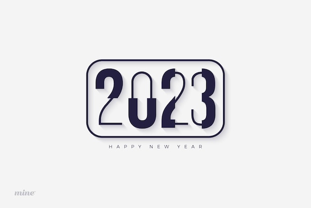 Número 2023 feliz año nuevo con ilustración de neón