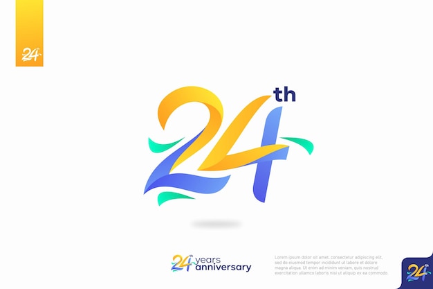 Número 24 logo icono diseño 24 cumpleaños logo número aniversario 24