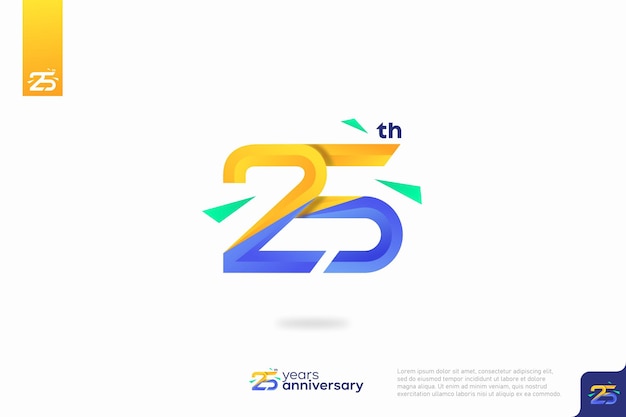 Número 25 logo icono diseño 25 cumpleaños logo número aniversario 25