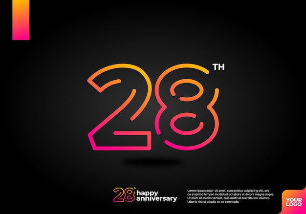 Número 28 logo icono diseño 28 cumpleaños logo número aniversario 28