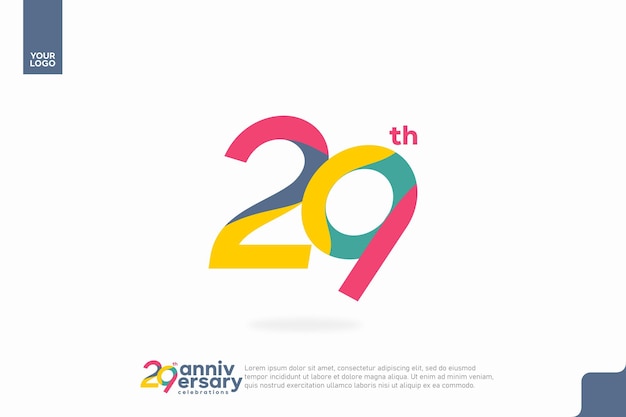 Número 29 logo icono diseño 29 cumpleaños logo número aniversario 29