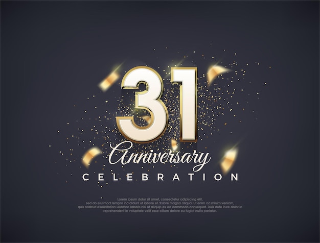 Número de 31o aniversario con números de lujo diseño vectorial premium vector premium para el cartel de la celebración del estandarte