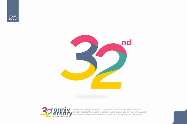 Número 32 logo icono diseño 32 cumpleaños logo número aniversario 32