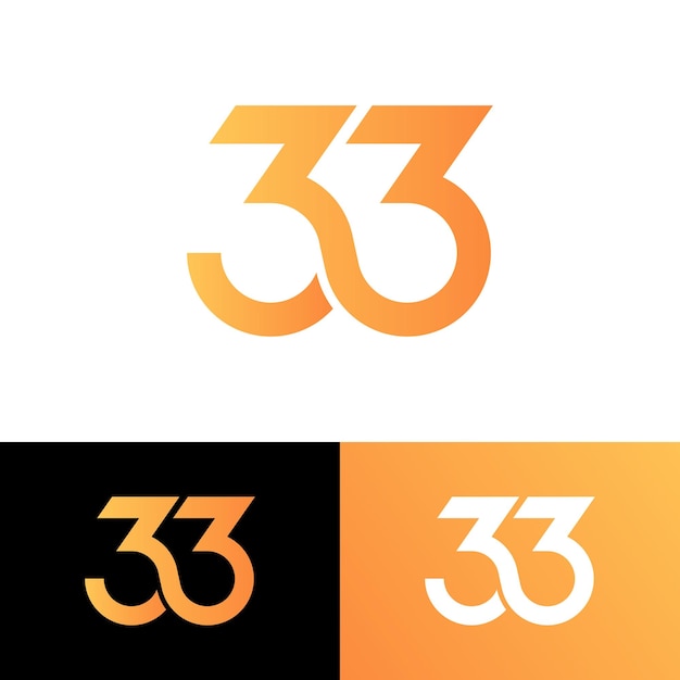 Número 33 año símbolo infinito icono logotipo plano diseño vectorial de acciones
