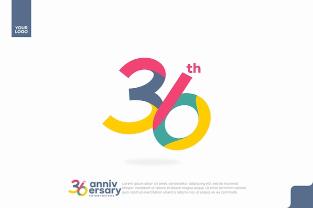 Número 36 logo icono diseño 36 cumpleaños logo número aniversario 36