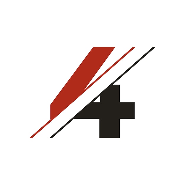 Número 4 Logotipo o icono Diseño Vector Ilustración
