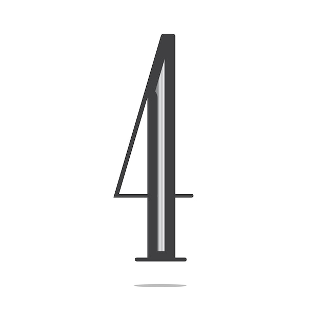 número 4 vector diseño aislado fondo blanco