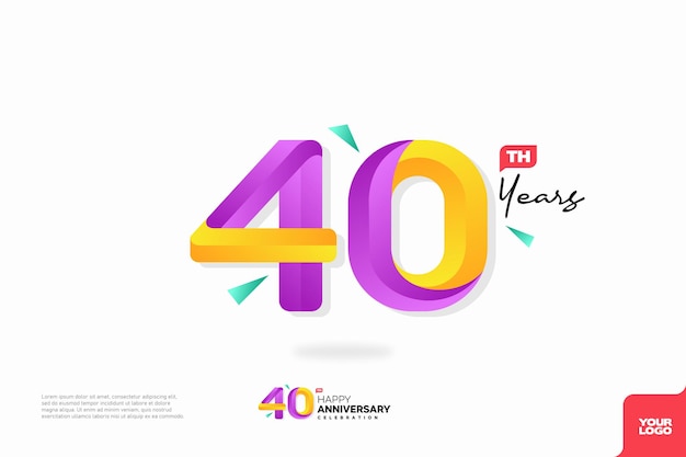 Número 40 logo icono diseño 40 cumpleaños logo número aniversario 40