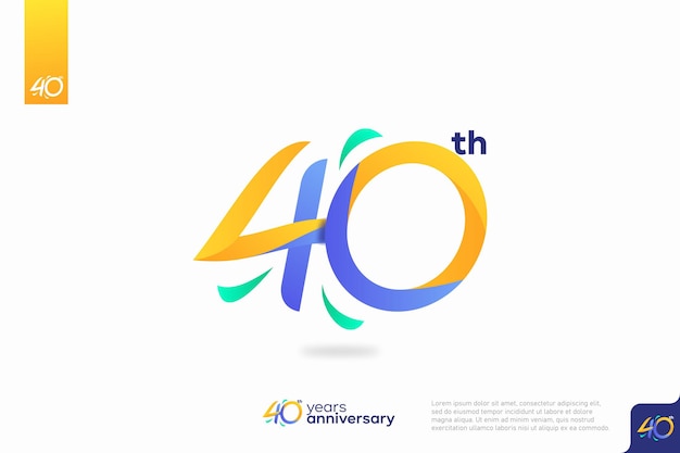 Número 40 logo icono diseño 40 cumpleaños logo número aniversario 40