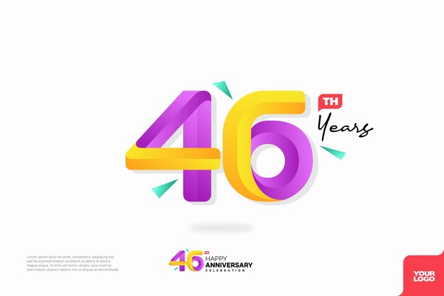Número 46 logo icono diseño 46 cumpleaños logo número aniversario 46