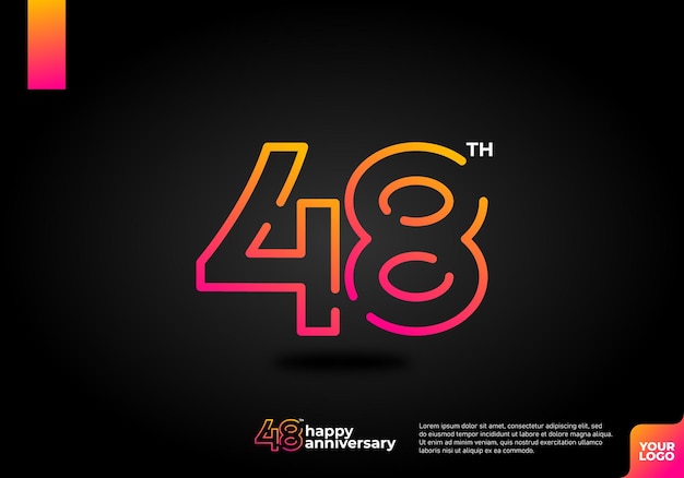Número 48 logo icono diseño 48 cumpleaños logo número aniversario 48