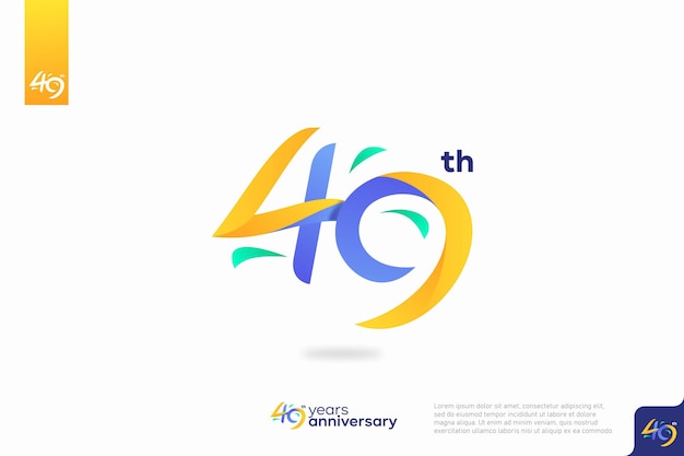 Número 49 logo icono diseño 49 cumpleaños logo número aniversario 49