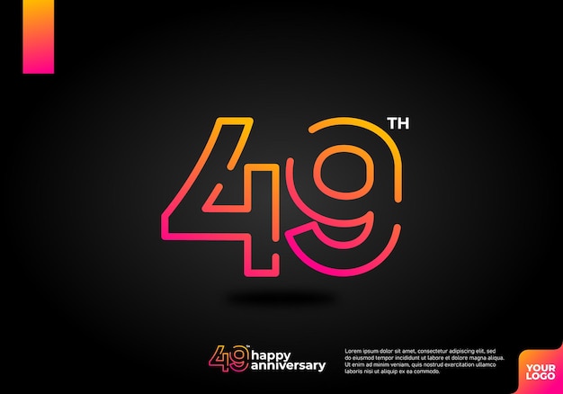 Número 49 logo icono diseño 49 cumpleaños logo número aniversario 49