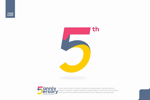 Número 5 logo icono diseño 5to cumpleaños logo número aniversario 5