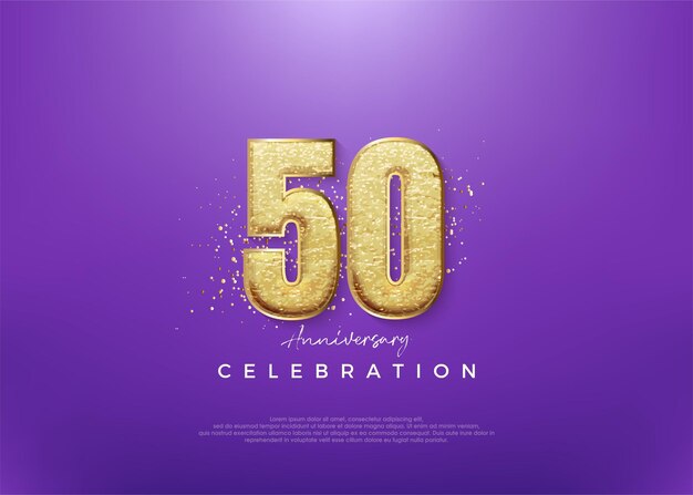 Número 50 para celebración de aniversario con números de globos únicos y limpios Vector premium para saludo de celebración de pancarta de póster