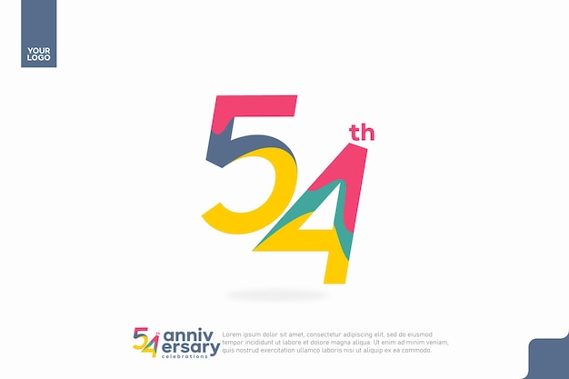 Número 54 logo icono diseño 54 cumpleaños logo número aniversario 54