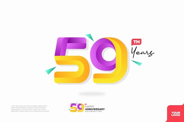 Número 59 logo icono diseño 59 cumpleaños logo número aniversario 59