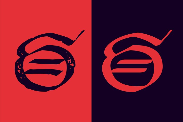 Vector número 6 logotipo de seis signos en estilo gótico letras de caligrafía conjunto de vector de blackletter vintage antiguo