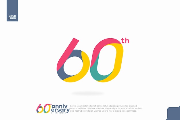 Número 60 logo icono diseño 60 cumpleaños logo número aniversario 60