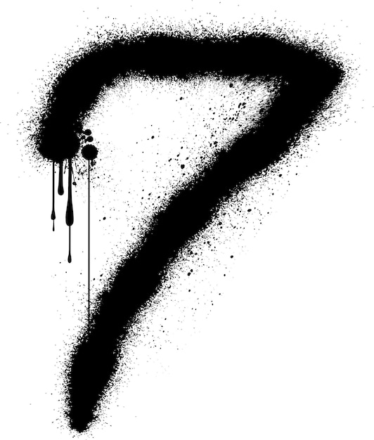 un número 7 está dibujado en blanco y negro