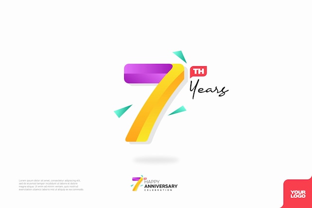 Número 7 logo icono diseño 7th cumpleaños logo número aniversario 7