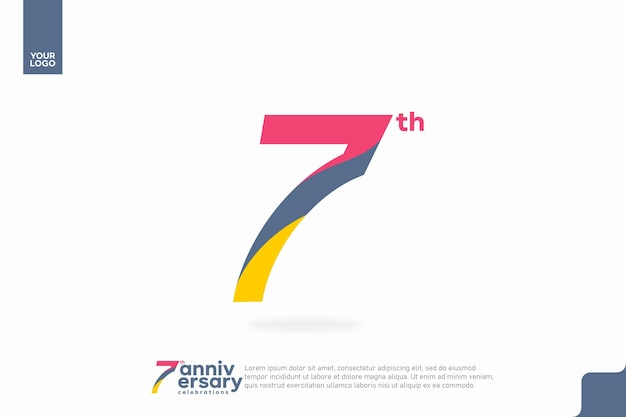 Número 7 logo icono diseño 7th cumpleaños logo número aniversario 7