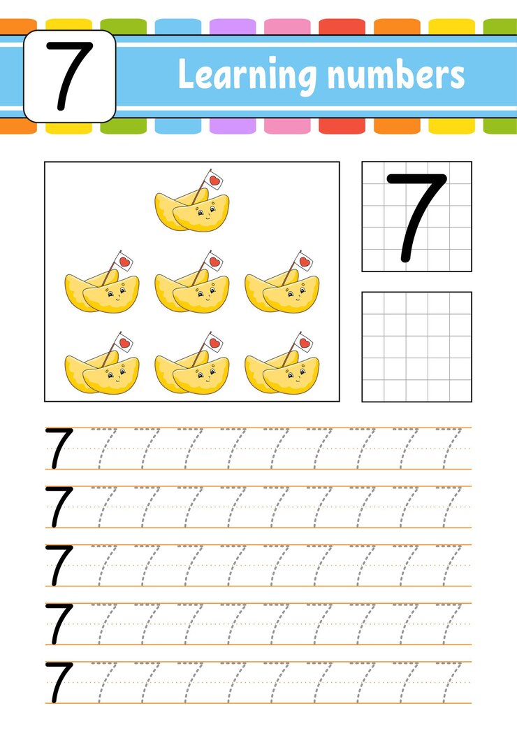 Vector número 7 trazar y escribir