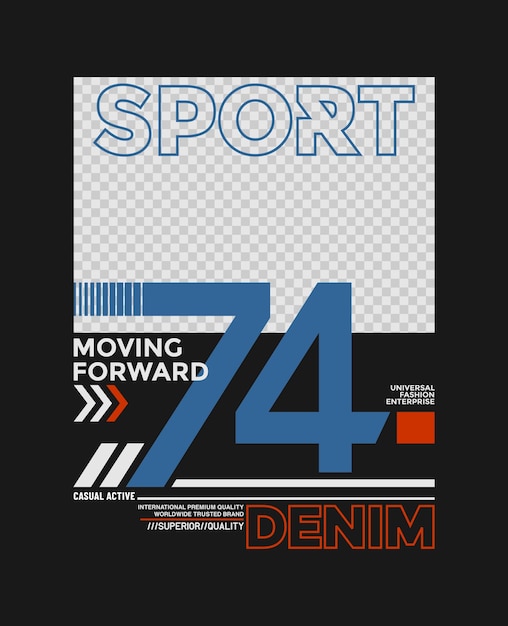 Número 74 deporte tipografía eslogan prendas diseño abstracto vector impresión ilustración