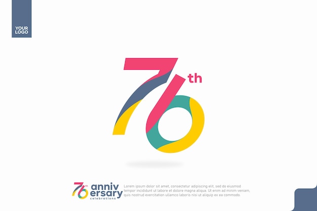 Número 76 logo icono diseño 76 cumpleaños logo número aniversario 76