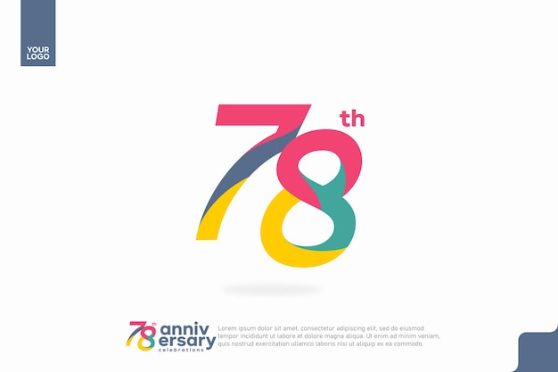 Número 78 logo icono diseño 78 cumpleaños logo número aniversario 78