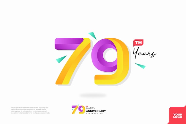 Número 79 logo icono diseño 79 cumpleaños logo número aniversario 79