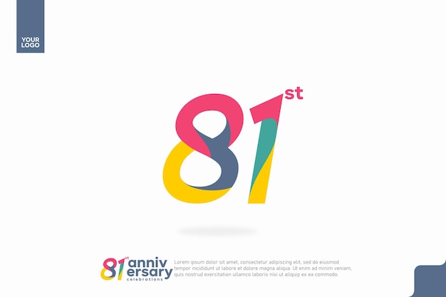 Número 81 logo icono diseño 81 cumpleaños logo número aniversario 81