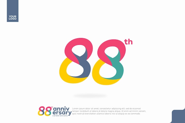 Número 88 logo icono diseño 88 cumpleaños logo número aniversario 88