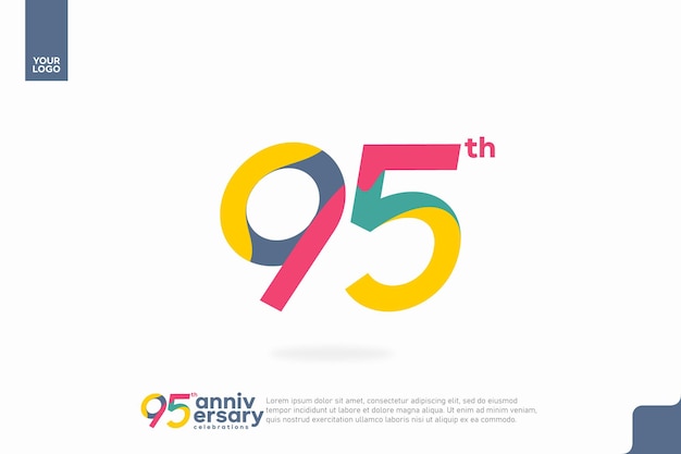 Número 95 logo icono diseño 95 cumpleaños logo número aniversario 95
