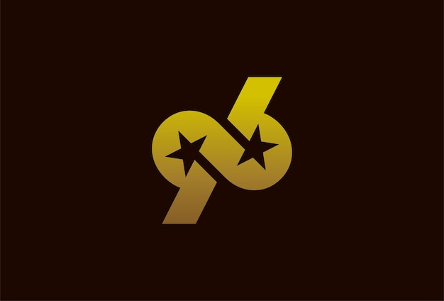 Número 96 Logo Monograma número 96 formado a partir del símbolo de infinito con una estrella en el espacio negativo