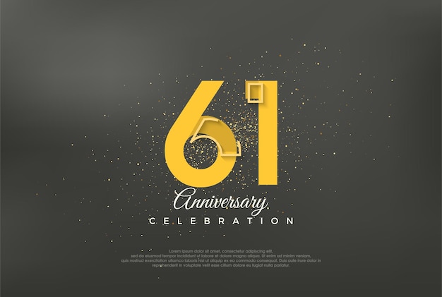 Número de aniversario fondo de vector premium moderno para el 61 aniversario Vector premium para saludo de celebración de banner de cartel