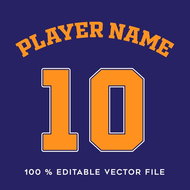 número de camiseta nombre del equipo de baloncesto efecto de texto imprimible vectorial editable.