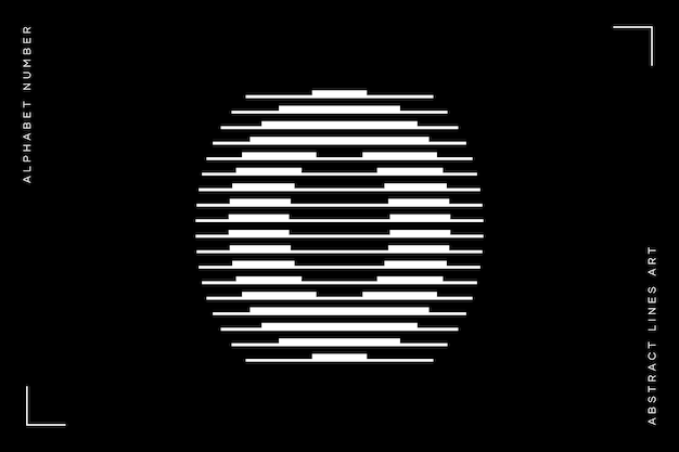 Número cero 0 líneas de logotipo ilustración de vector de arte moderno abstracto