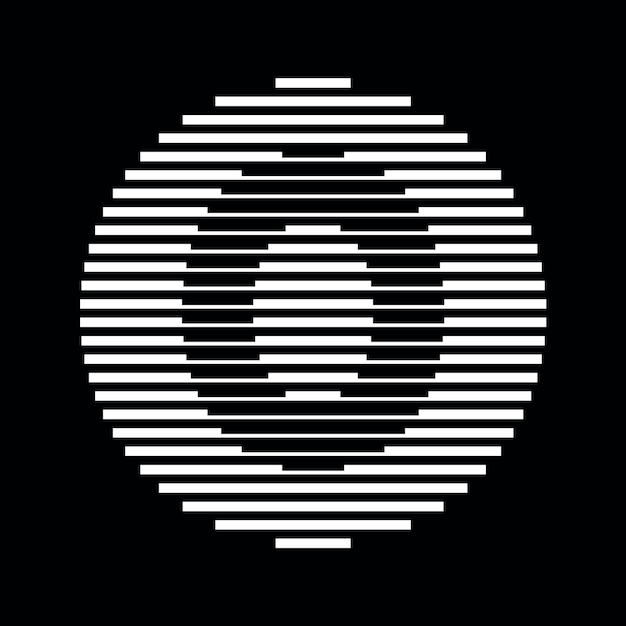 Número cero Línea redonda Abstracto Ilusión óptica Icono de la franja del símbolo de medio tono