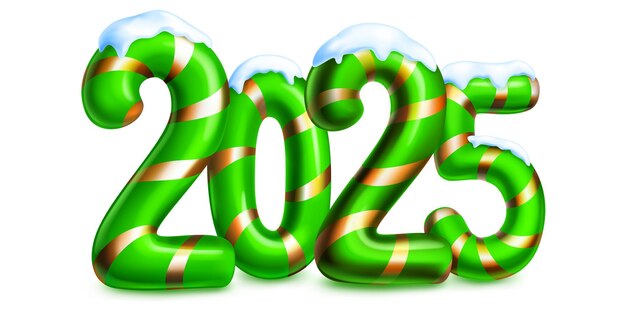 Número colorido 2025 sobre un fondo blanco