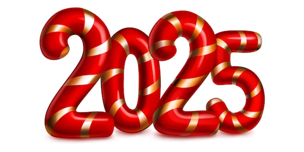 Número colorido 2025 sobre un fondo blanco